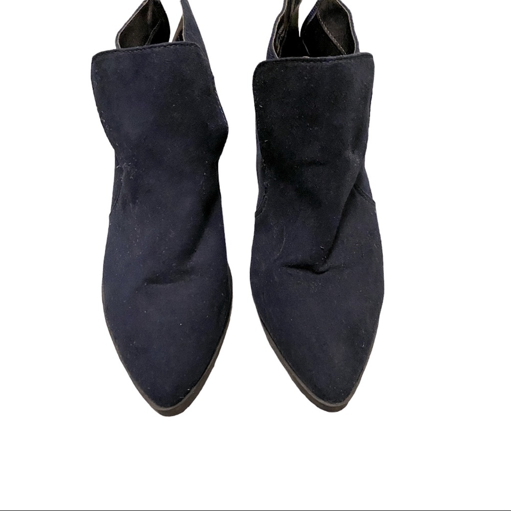 Dark blue faux suede booties Sz 10